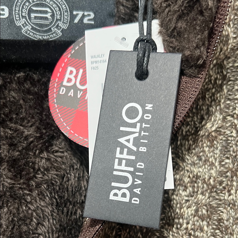 Buffalo David Bitton Men's Zip Up Sweater - Brown. CAJA. #. 3 - Picture 4 of 7